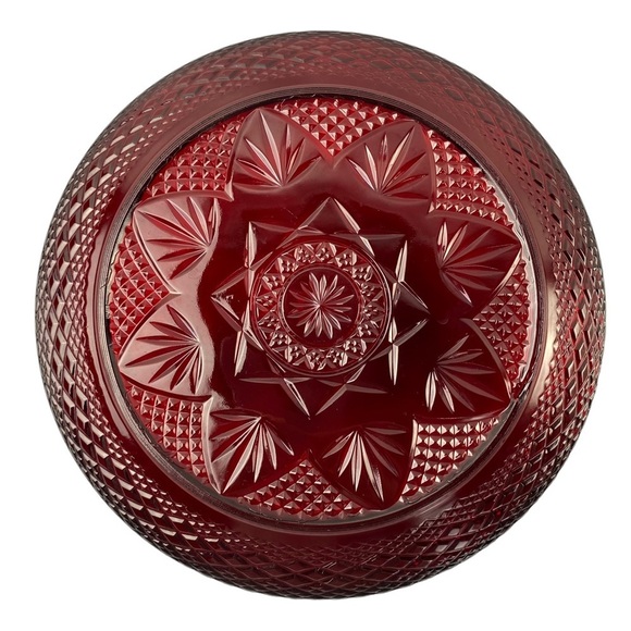 Cristal D Arques Other - Vintage Cristal D'Arques Ruby Red Cut Glass 10 inch plate Star Pattern Set of 2